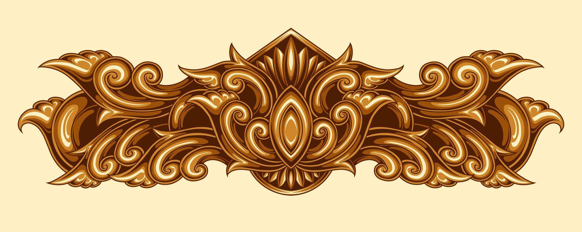 Beautiful carved decorative ornaments design for elements vector
