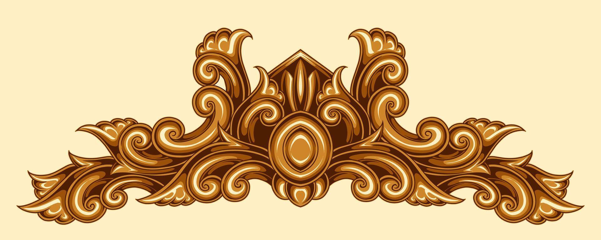 Beautiful carved decorative ornaments design for elements vector