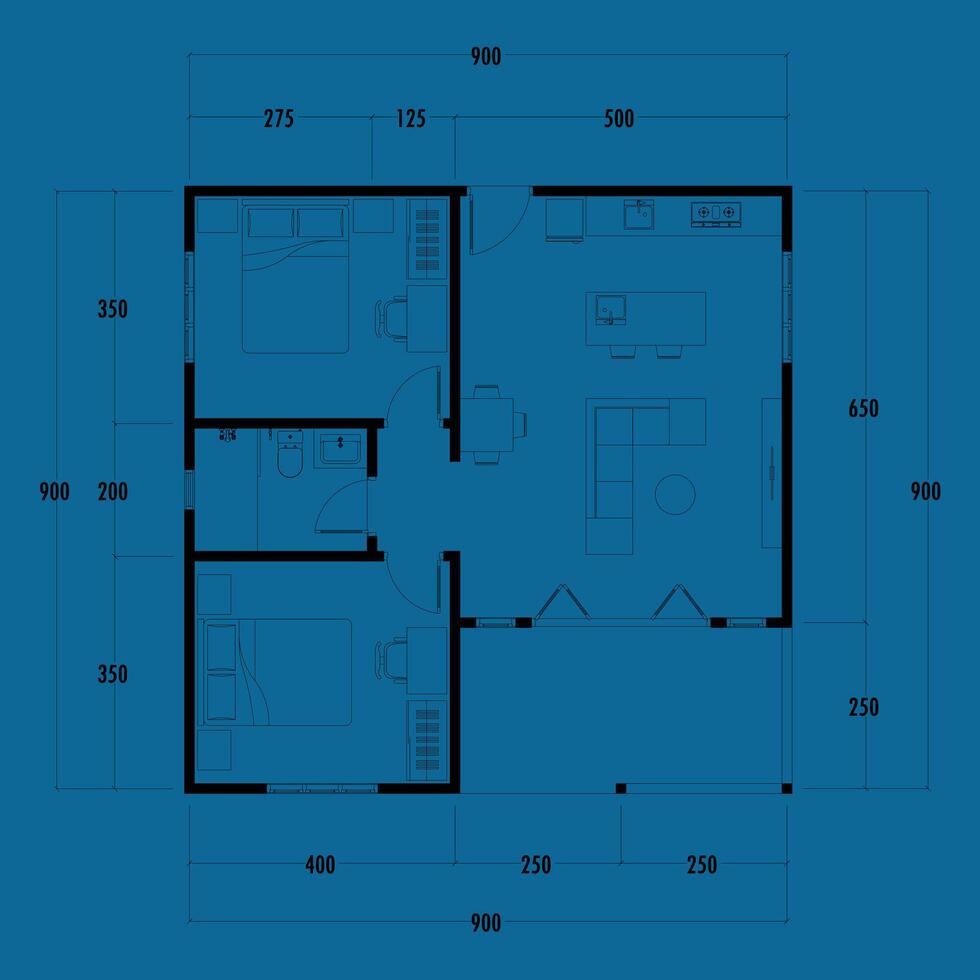 piso plan Plano, figura de el apunte bosquejo de el construcción y el industrial esqueleto de el estructura y dimensiones. eps 10 vector