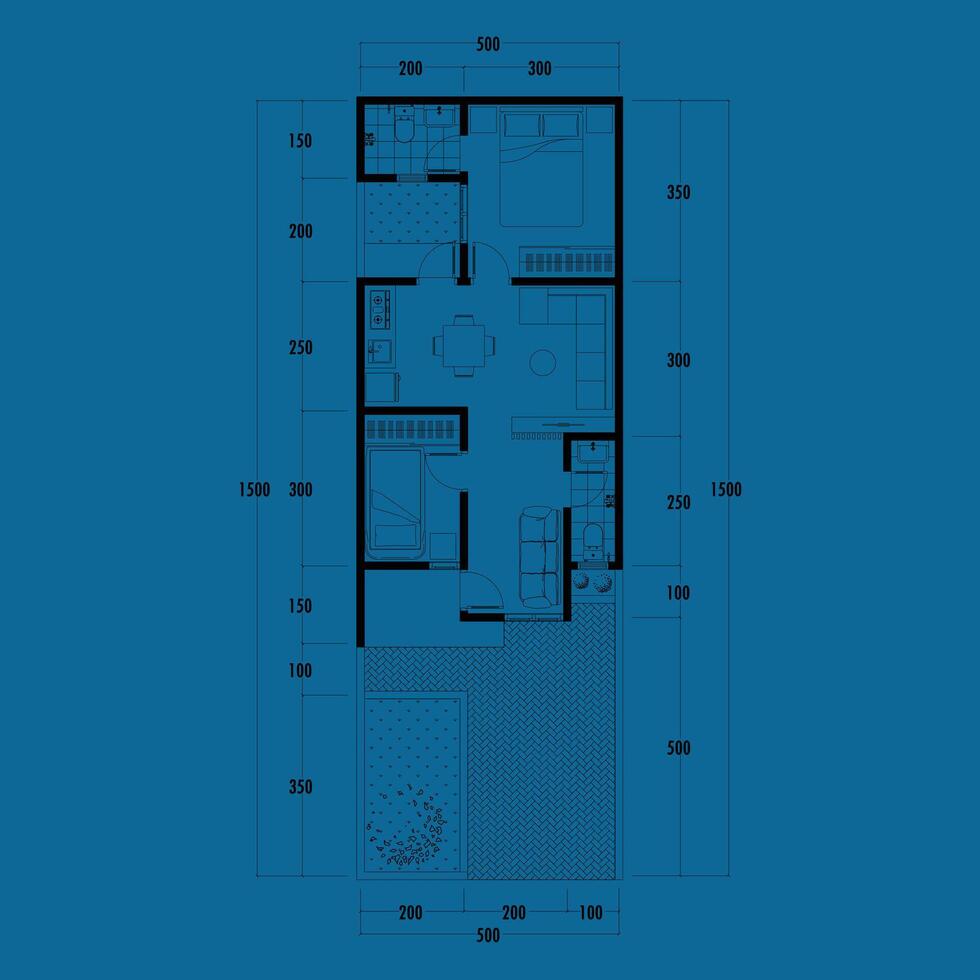 piso plan Plano, figura de el apunte bosquejo de el construcción y el industrial esqueleto de el estructura y dimensiones. eps 10 vector