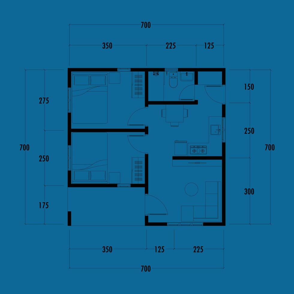 piso plan Plano, figura de el apunte bosquejo de el construcción y el industrial esqueleto de el estructura y dimensiones. eps 10 vector
