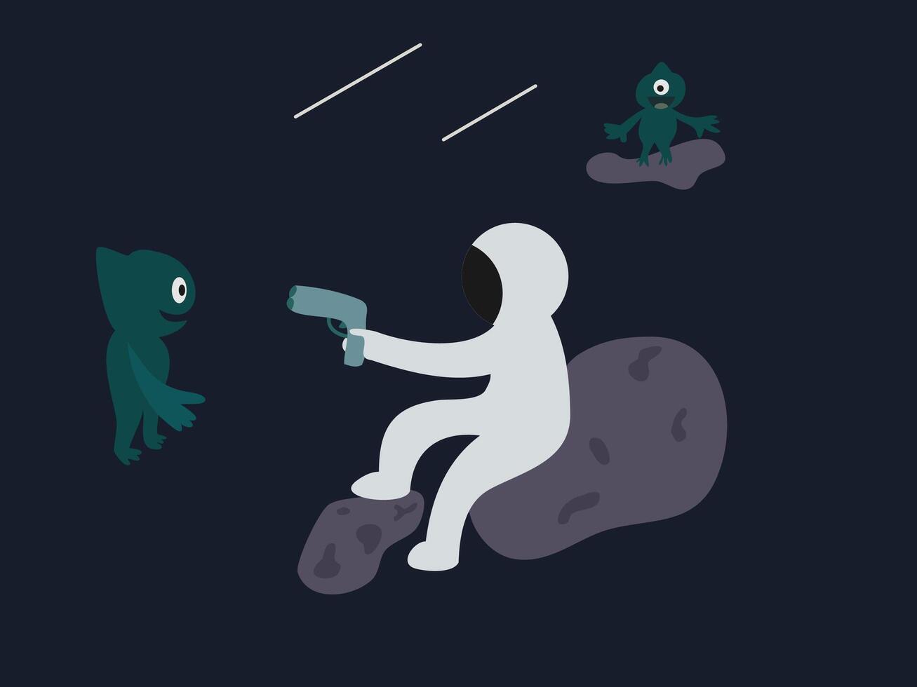 flat design astronaut illustration vector