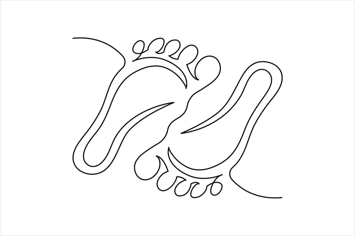 Continuous single line Baby foot one line style. Hand drawing. stock illustration vector
