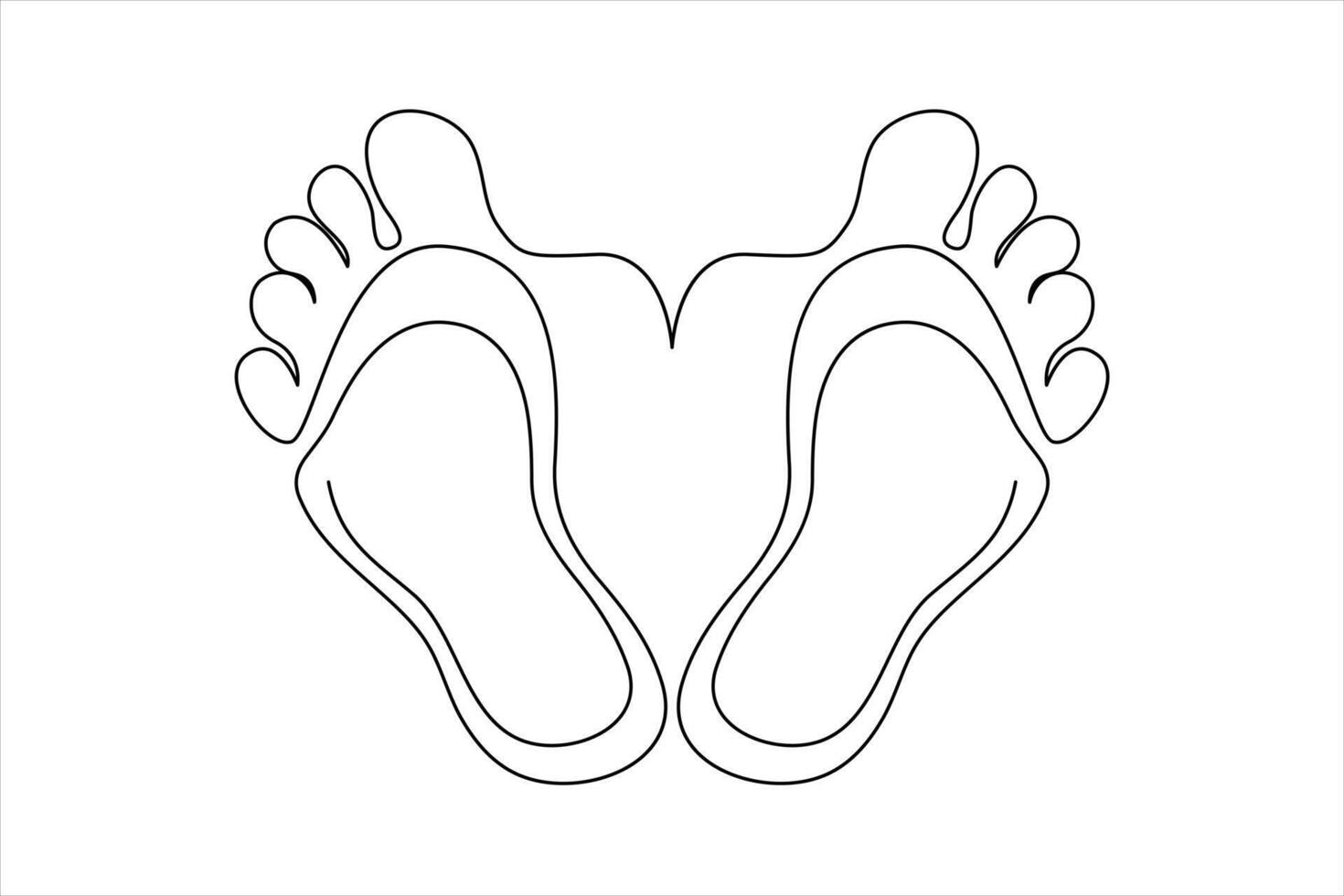 Continuous single line Baby foot one line style. Hand drawing. stock illustration vector
