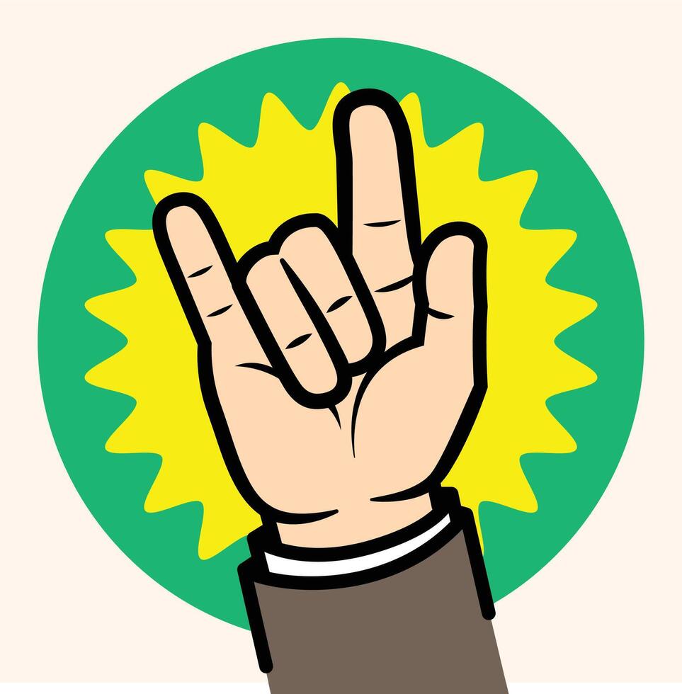 a hand with the gesture of metal head vector