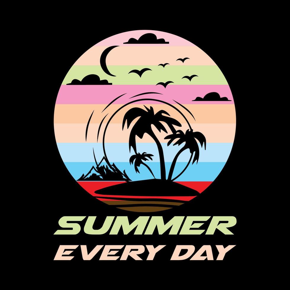 verano cada día t camisa diseño vector
