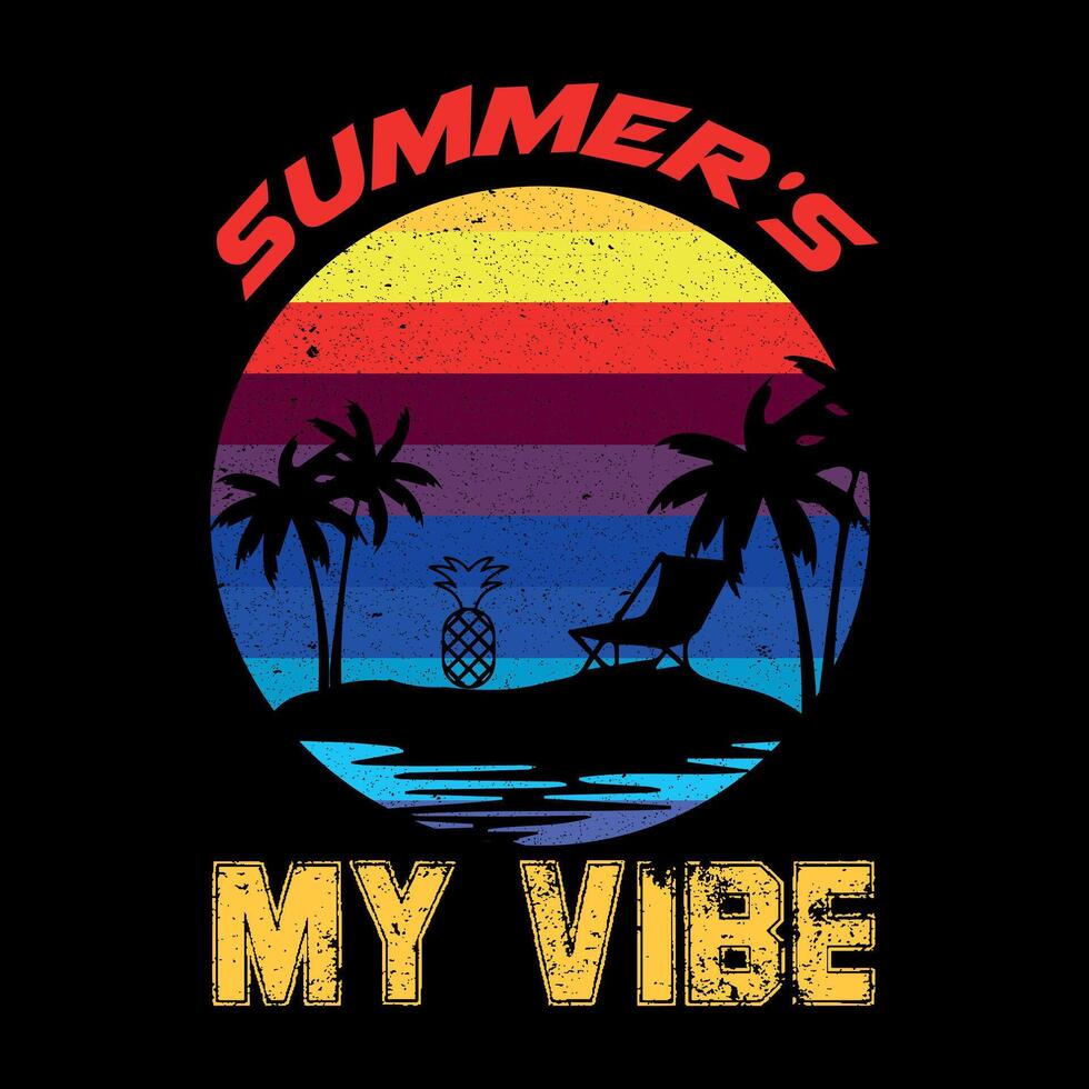 summer's my vibe t shirt design vector