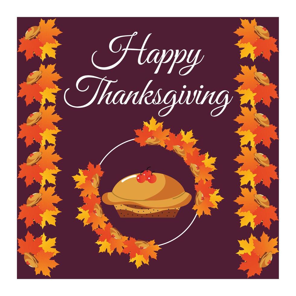 Happy Thanks Giving Day post Template vector
