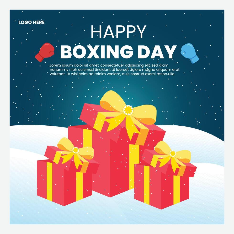 Boxing day social media post template vector