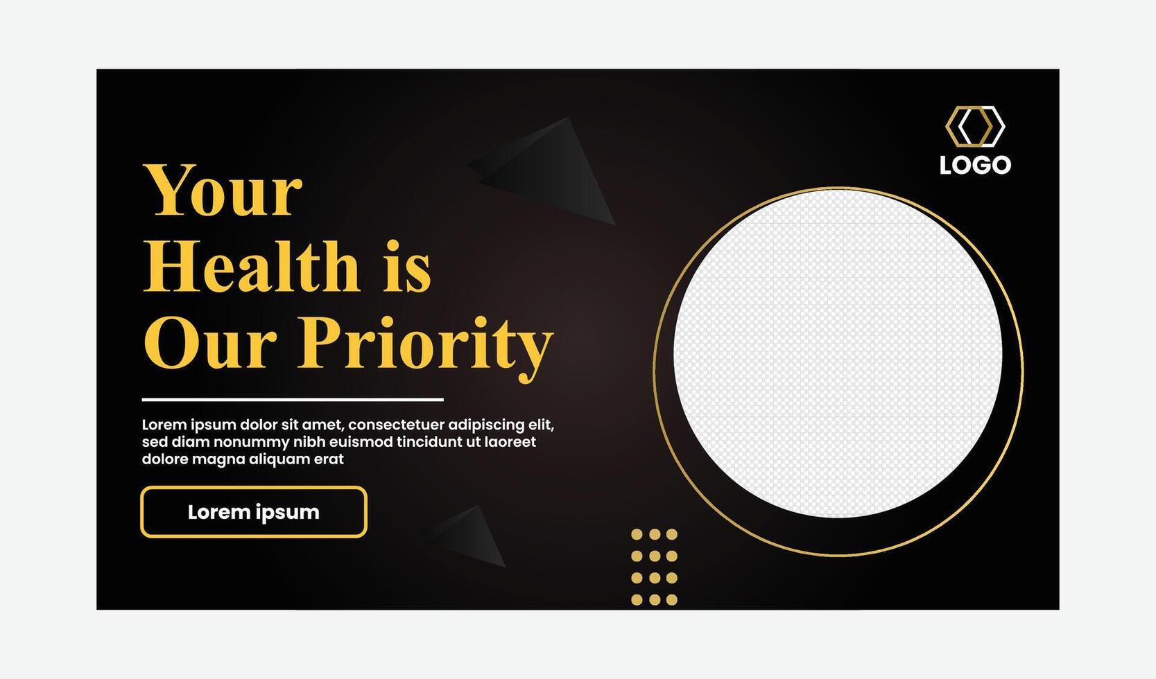 Health care youtube thumbnail template. vector
