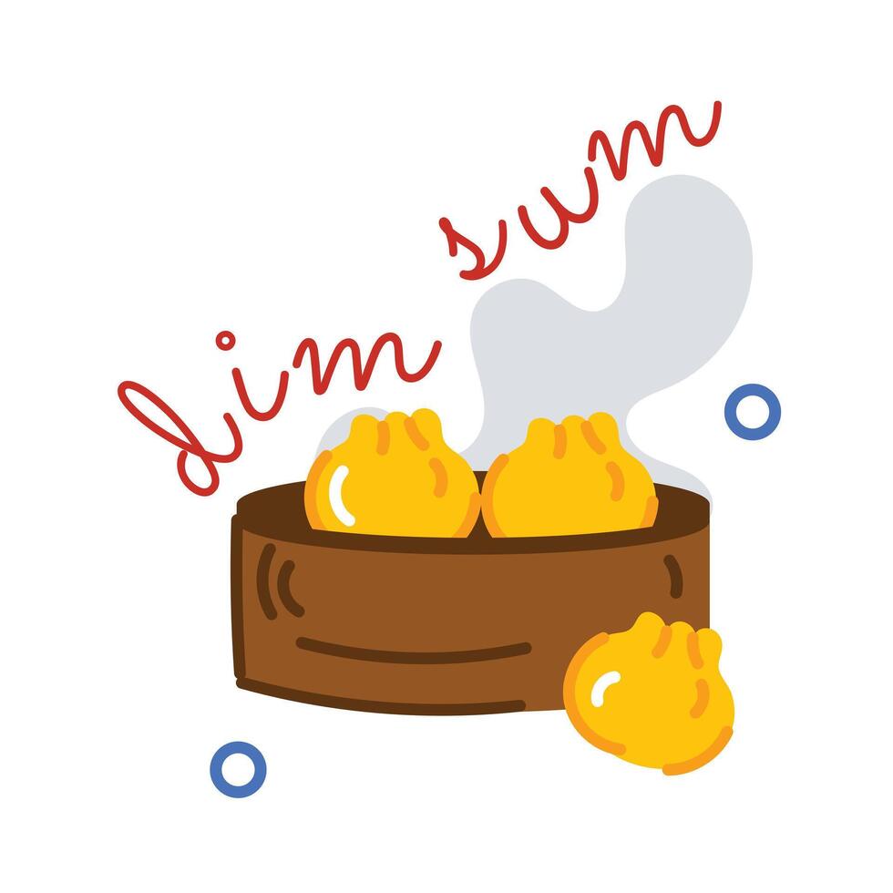 Trendy Dim Sum vector