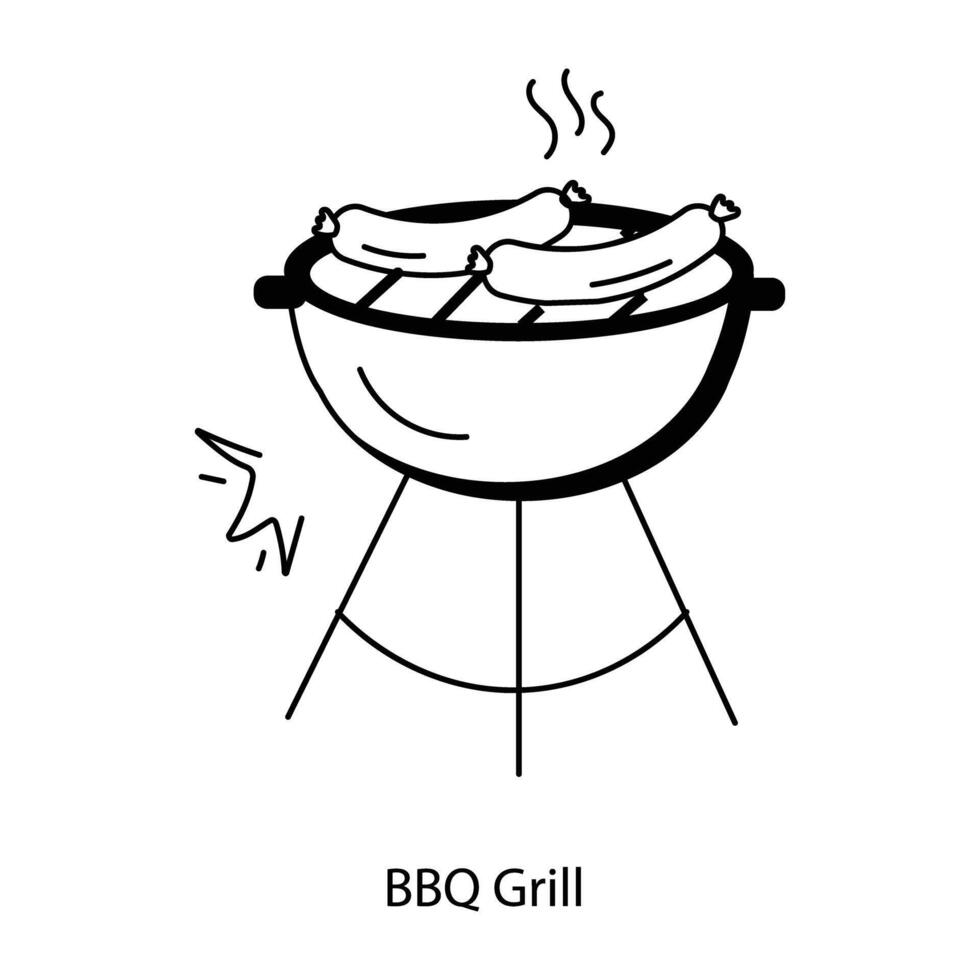 parrilla de barbacoa de moda vector