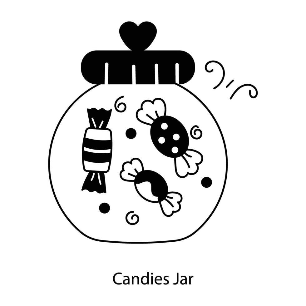 Trendy Candies Jar vector