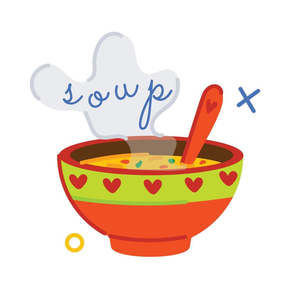 Trendy Hot Soup vector