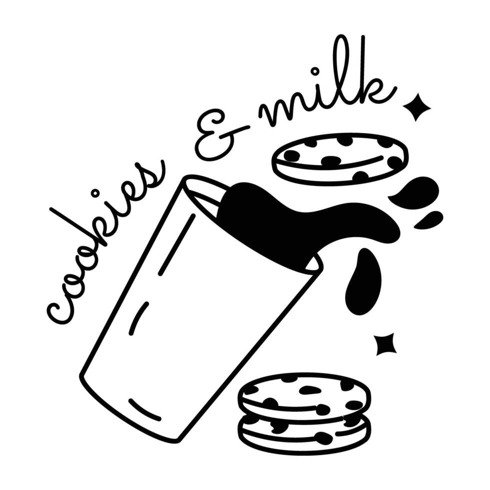 Trendy Milk Cookie vector