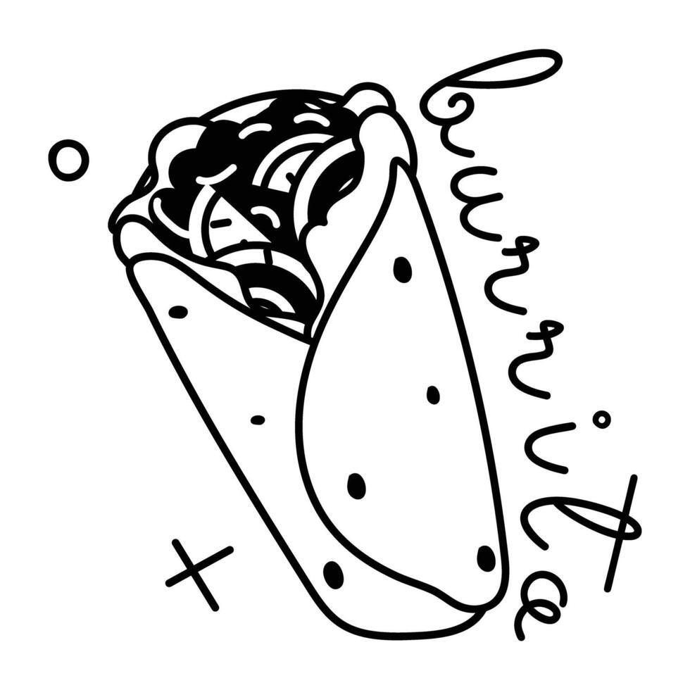 conceptos de burrito de moda vector