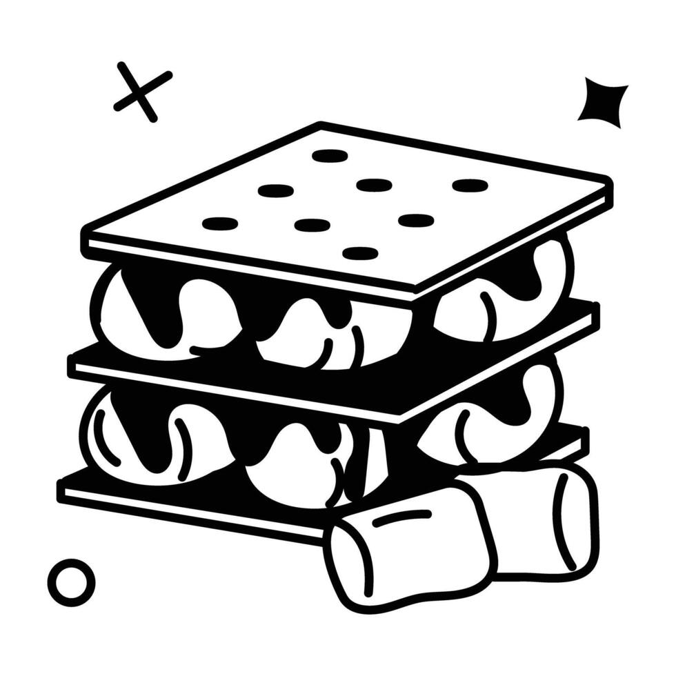 Trendy Marshmallow Sandwich vector