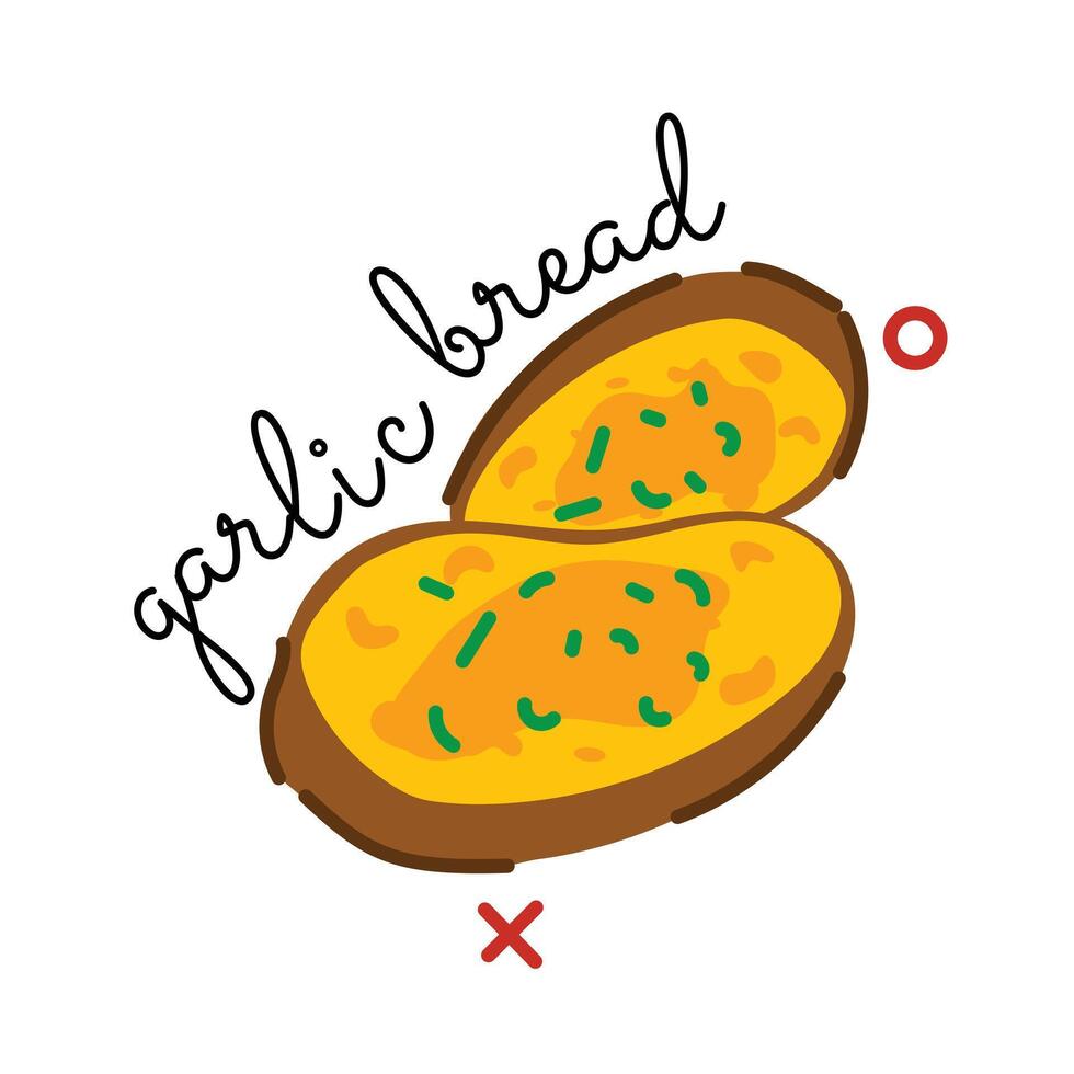 Trendy Garlic Bread vector