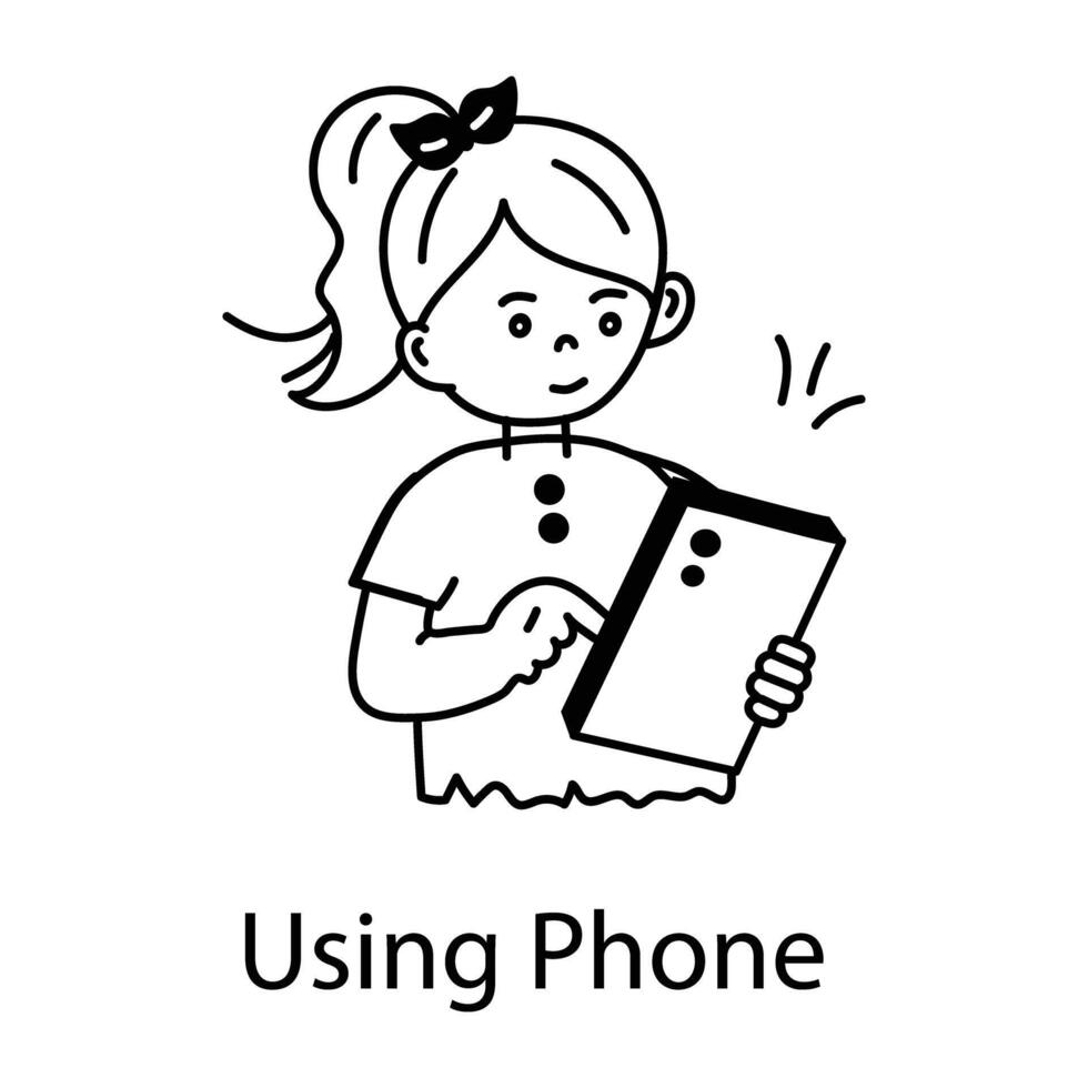 Trendy Using Phone vector