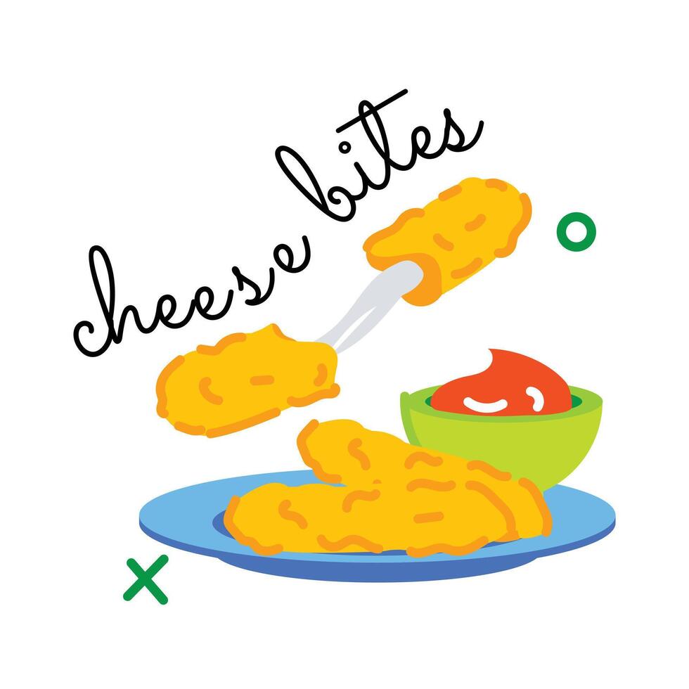 Trendy Cheese Bites vector