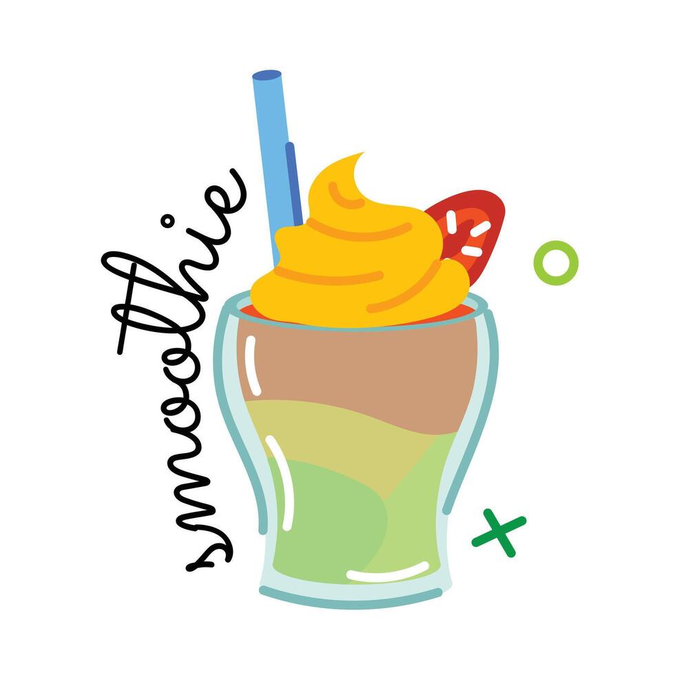 Trendy Smoothie Glass vector