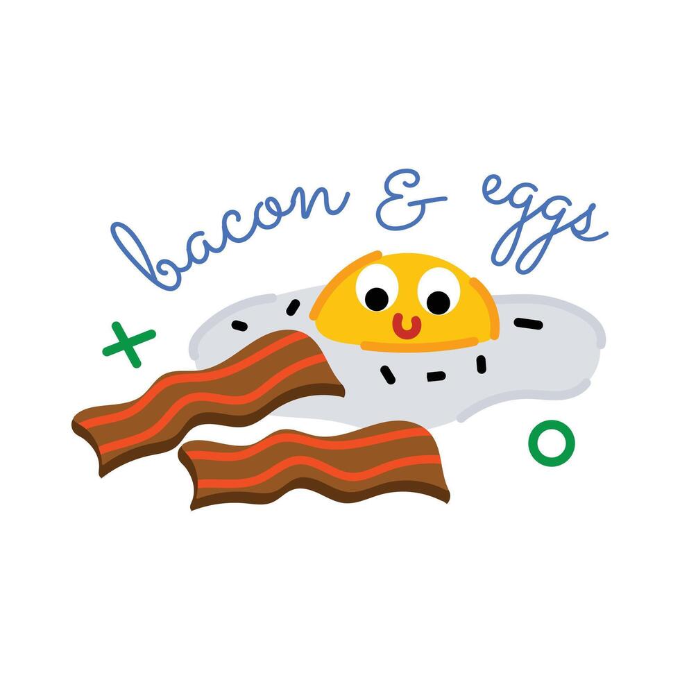 Trendy Bacon Eggs vector