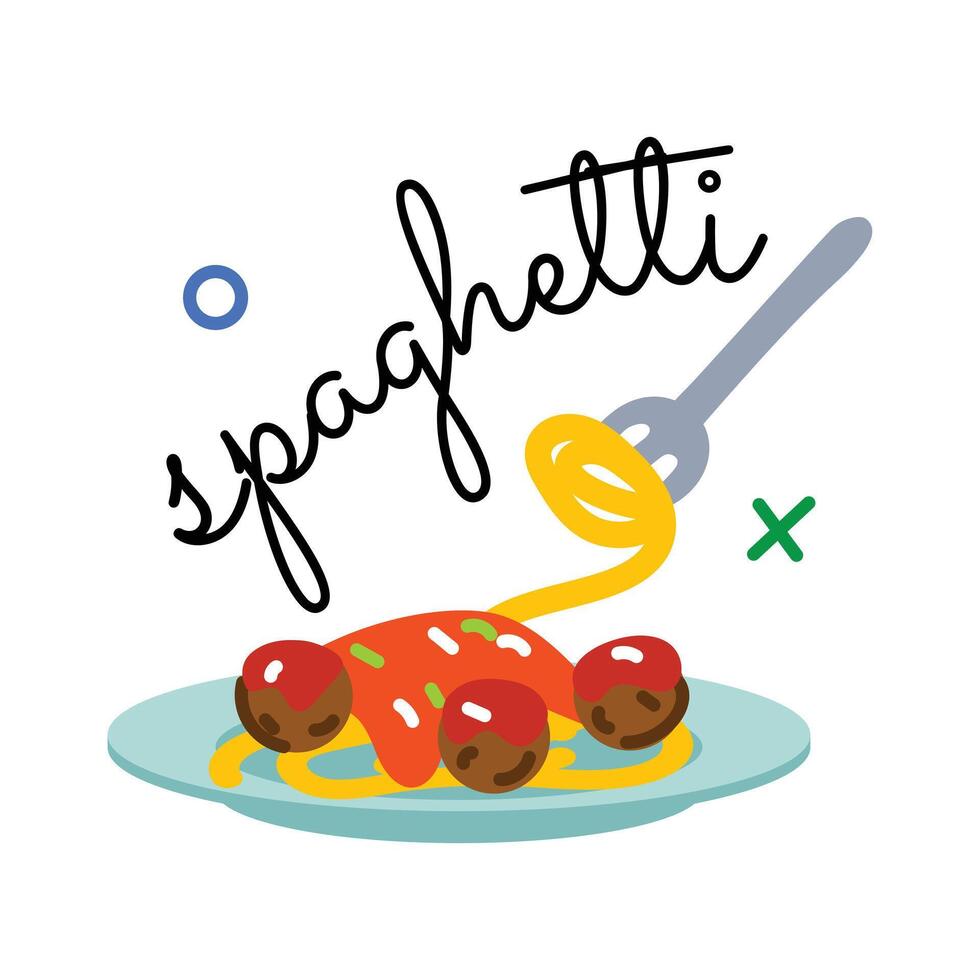 Trendy Spaghetti Concepts vector