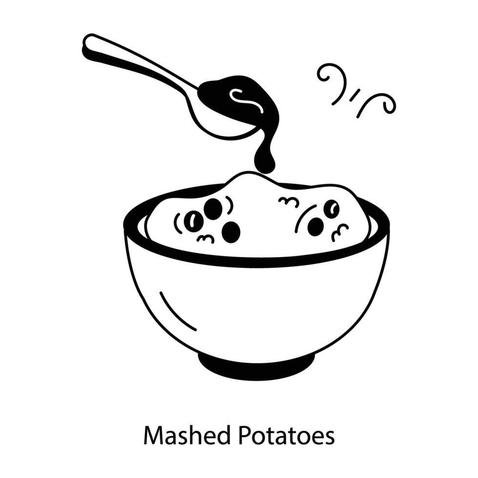 Trendy Mashed Potatoes vector