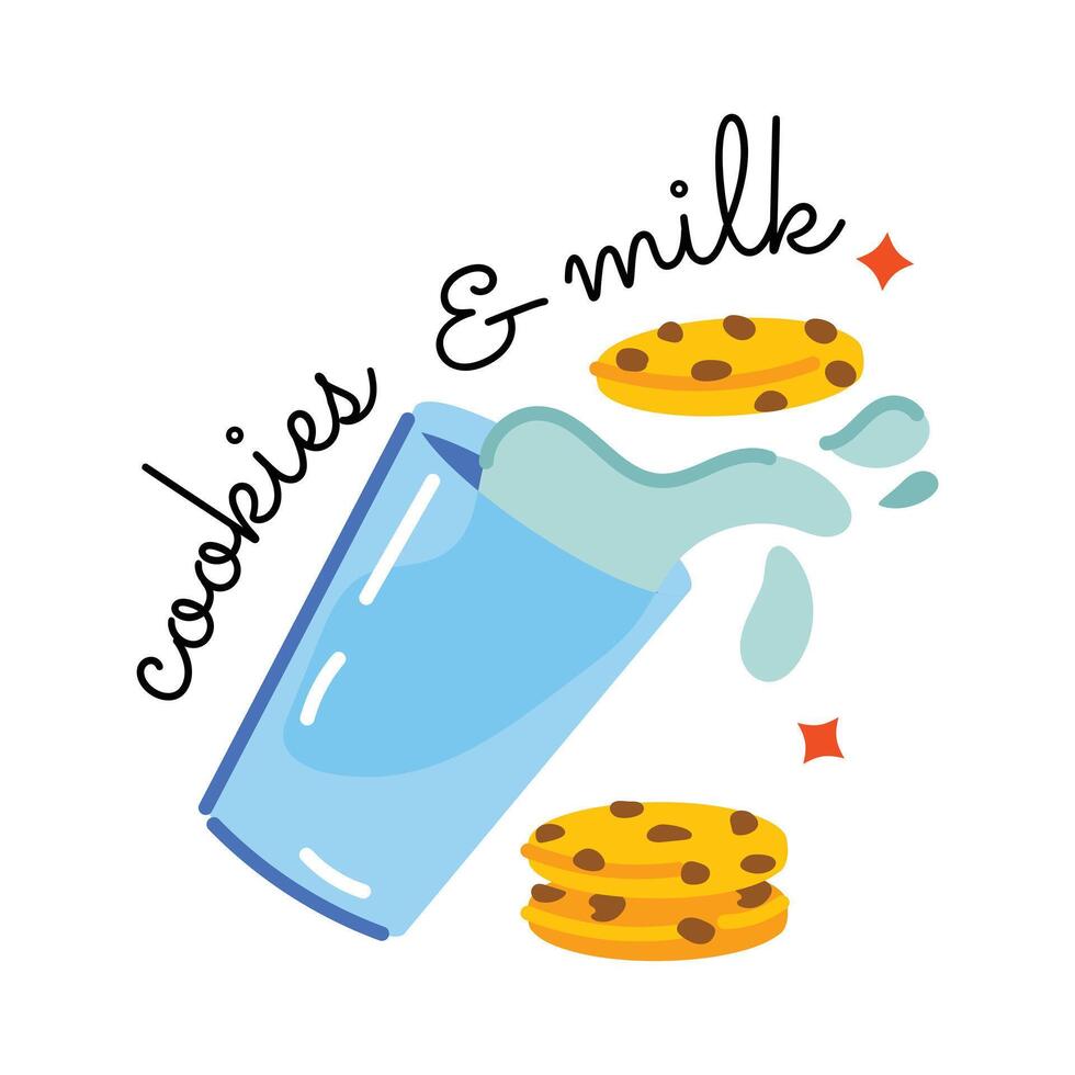 Trendy Milk Cookie vector