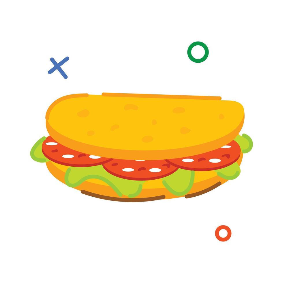 Trendy Sub Burger vector