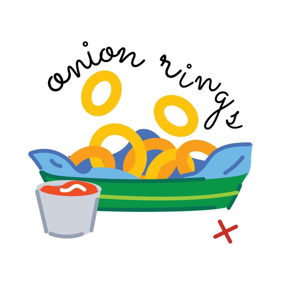 Trendy Onion Rings vector