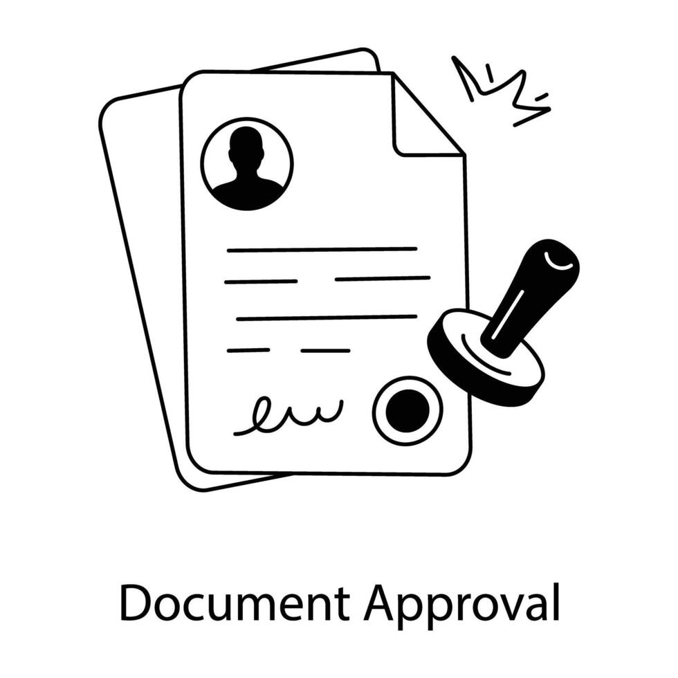 Trendy Document Approval vector