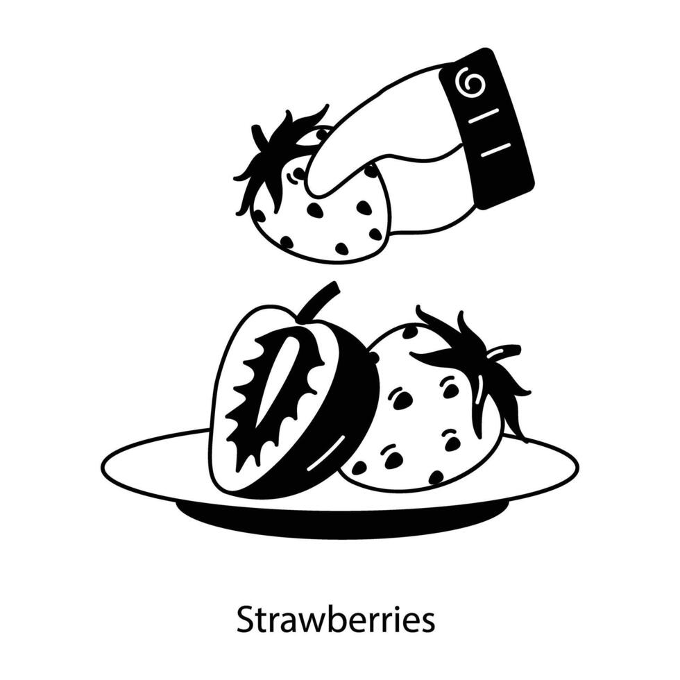 Trendy Strawberries Concepts vector