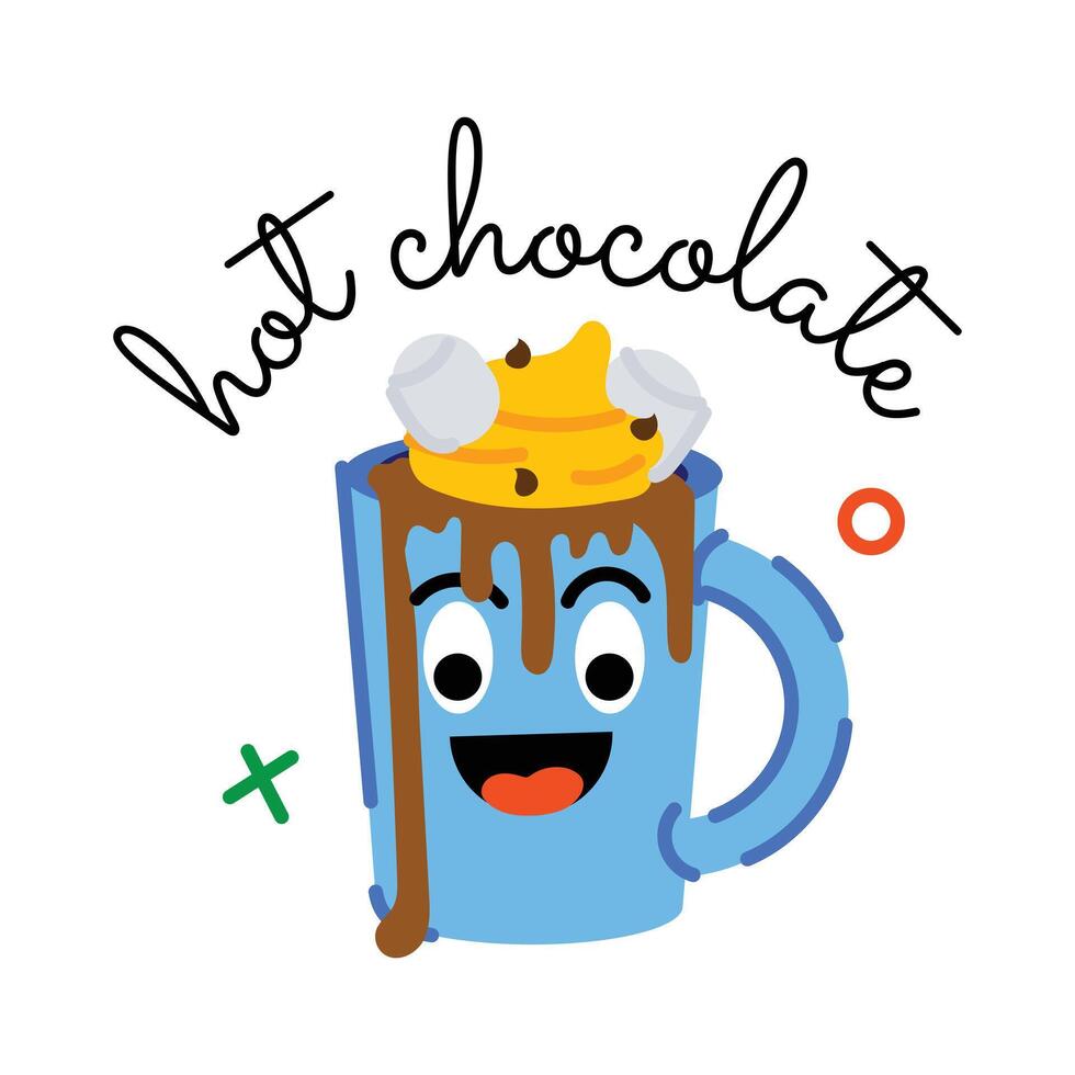 Trendy Hot Chocolate vector