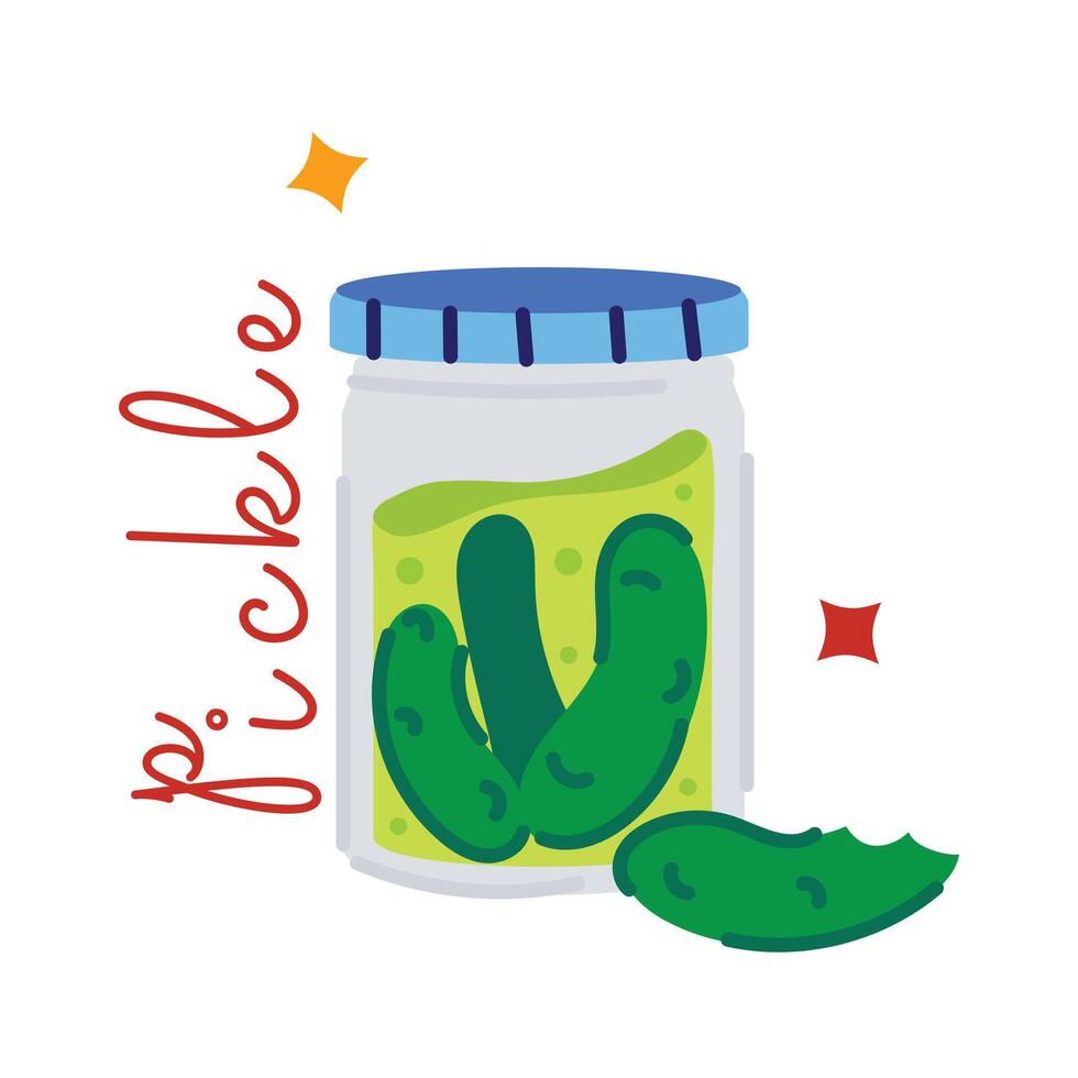 Trendy Cucumber Pickle vector