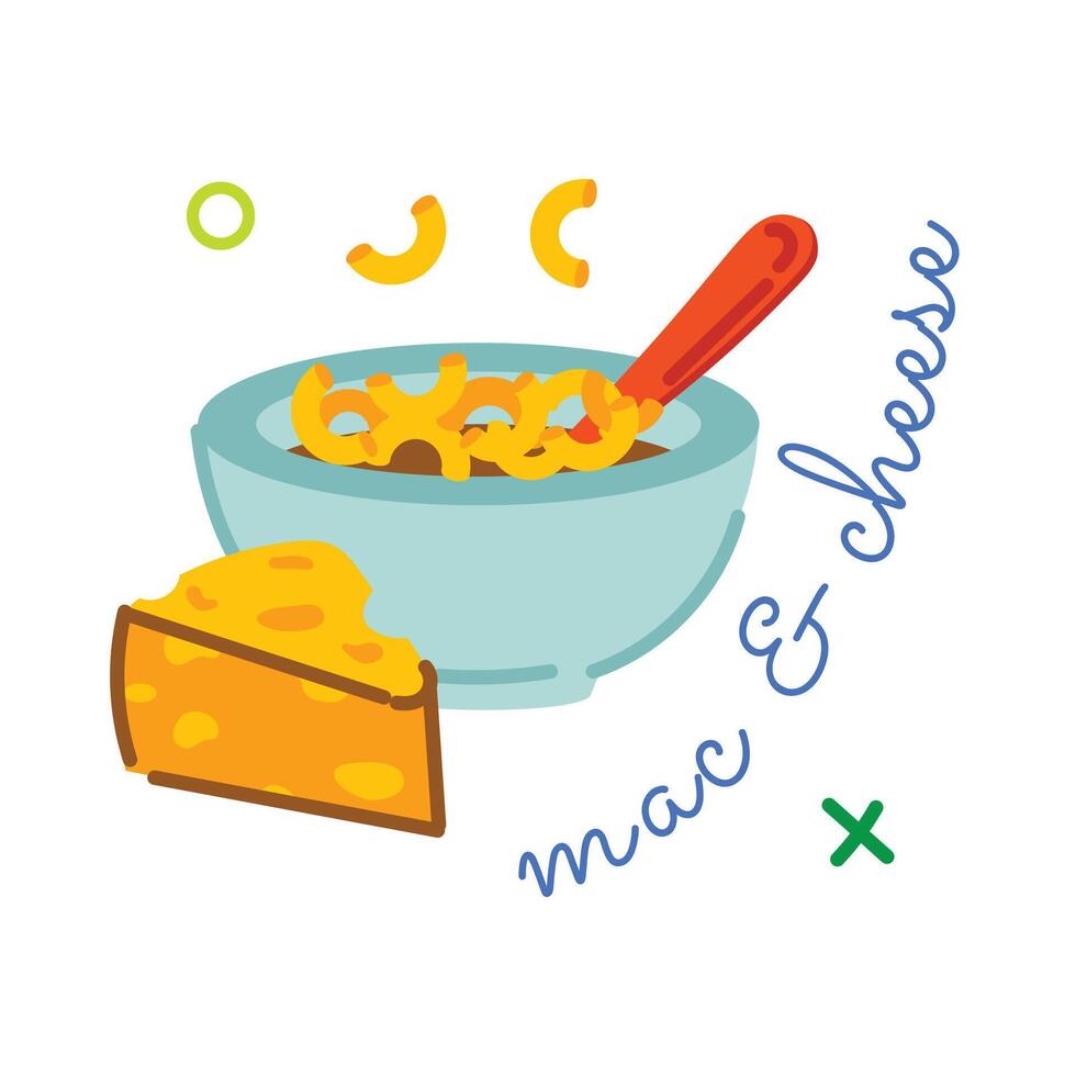 Trendy Mac Cheese vector