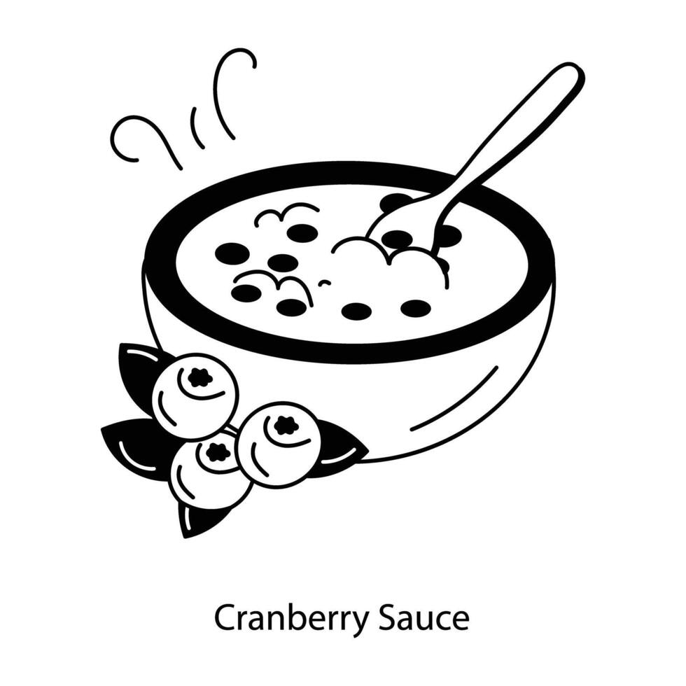 Trendy Cranberry Sauce vector