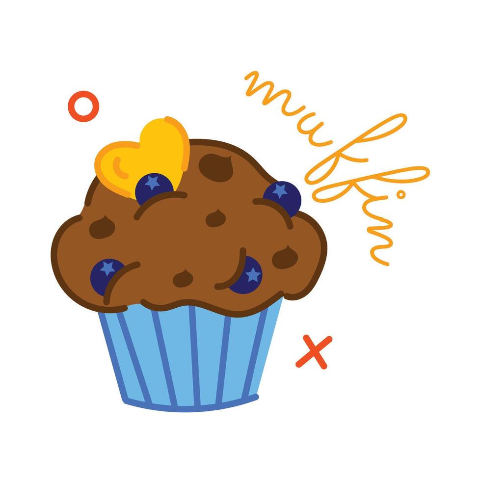 Trendy Chocolate Muffin vector