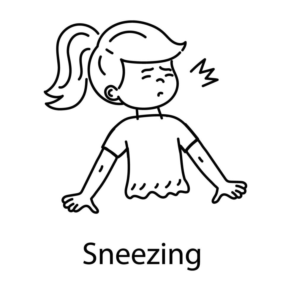 Trendy Sneezing Concepts vector