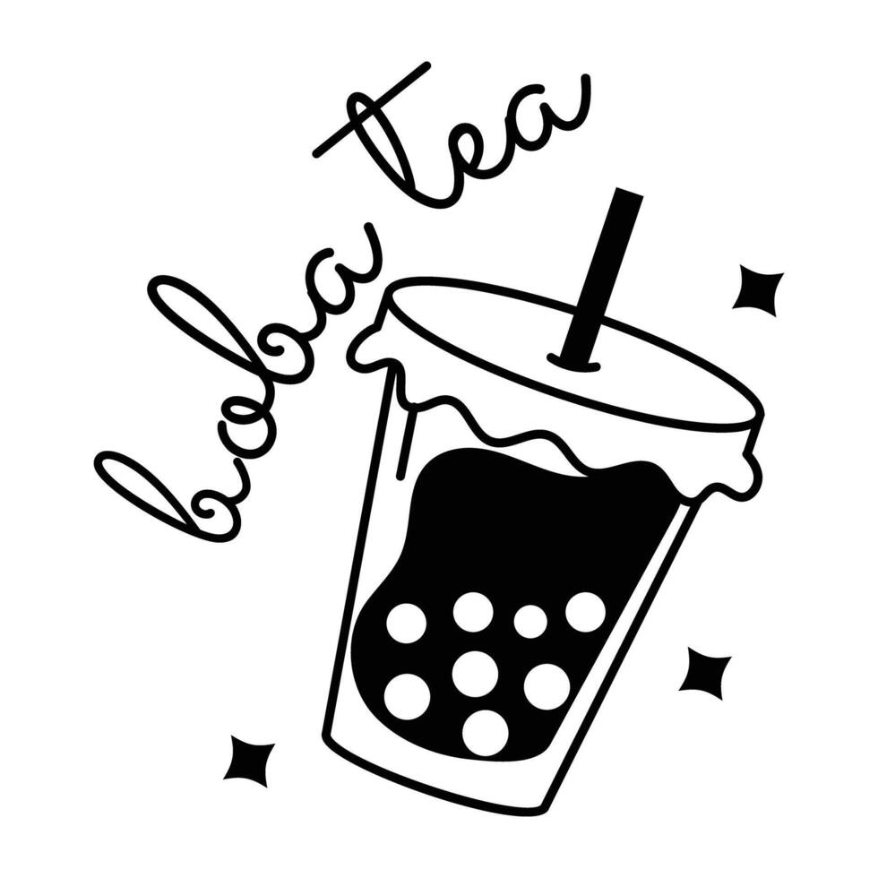 Trendy Boba Tea vector