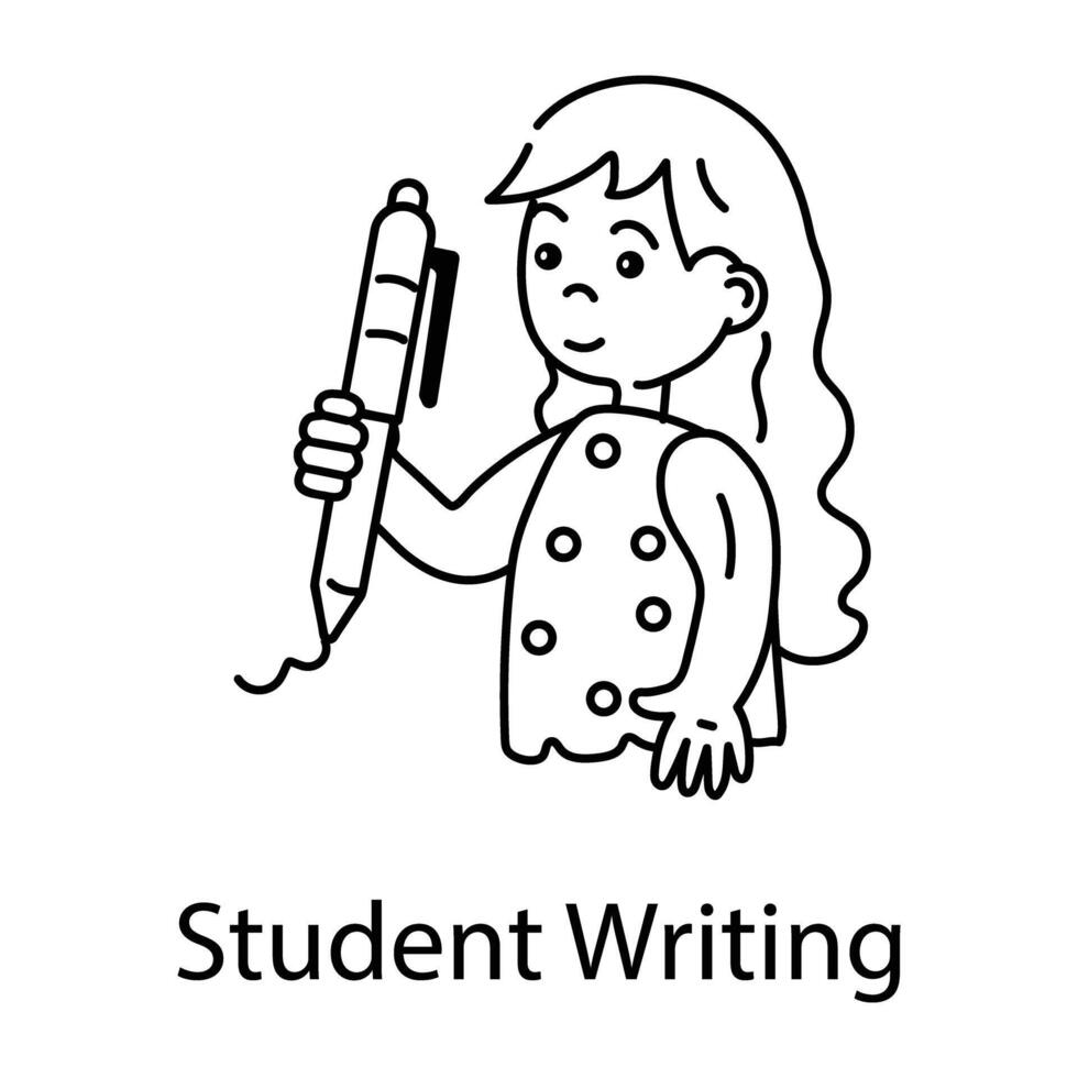 Trendy Student Writing vector