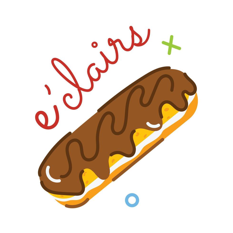Trendy Eclairs Concepts vector