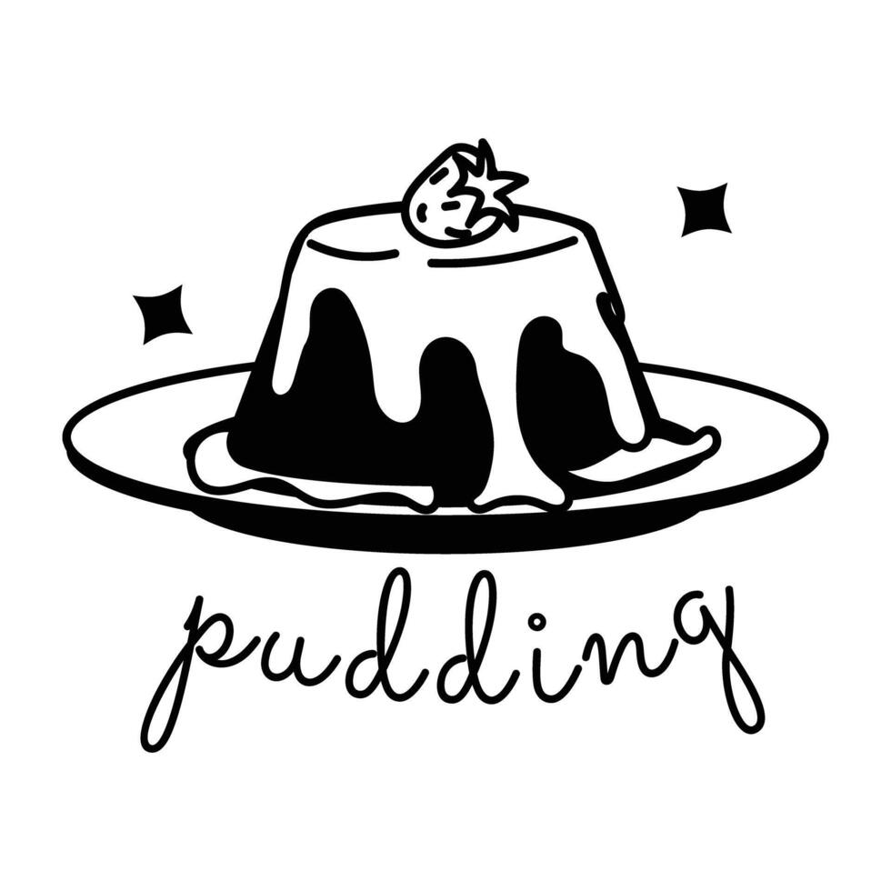 Trendy Caramel Pudding vector