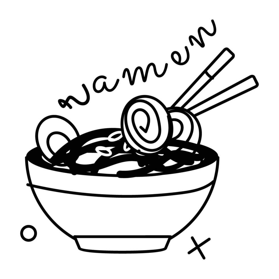 Trendy Ramen Bowl vector