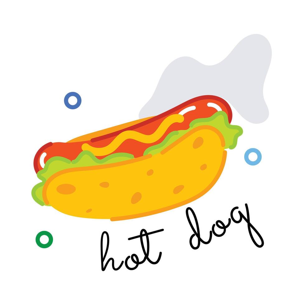 Trendy Hot Dog vector