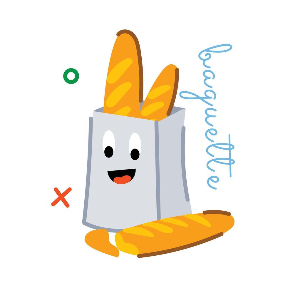 Trendy Baguette Bag vector