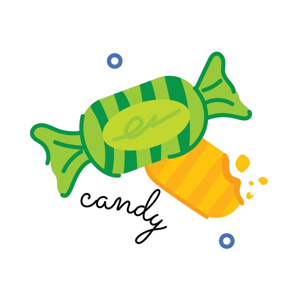 Trendy Wrapped Candy vector