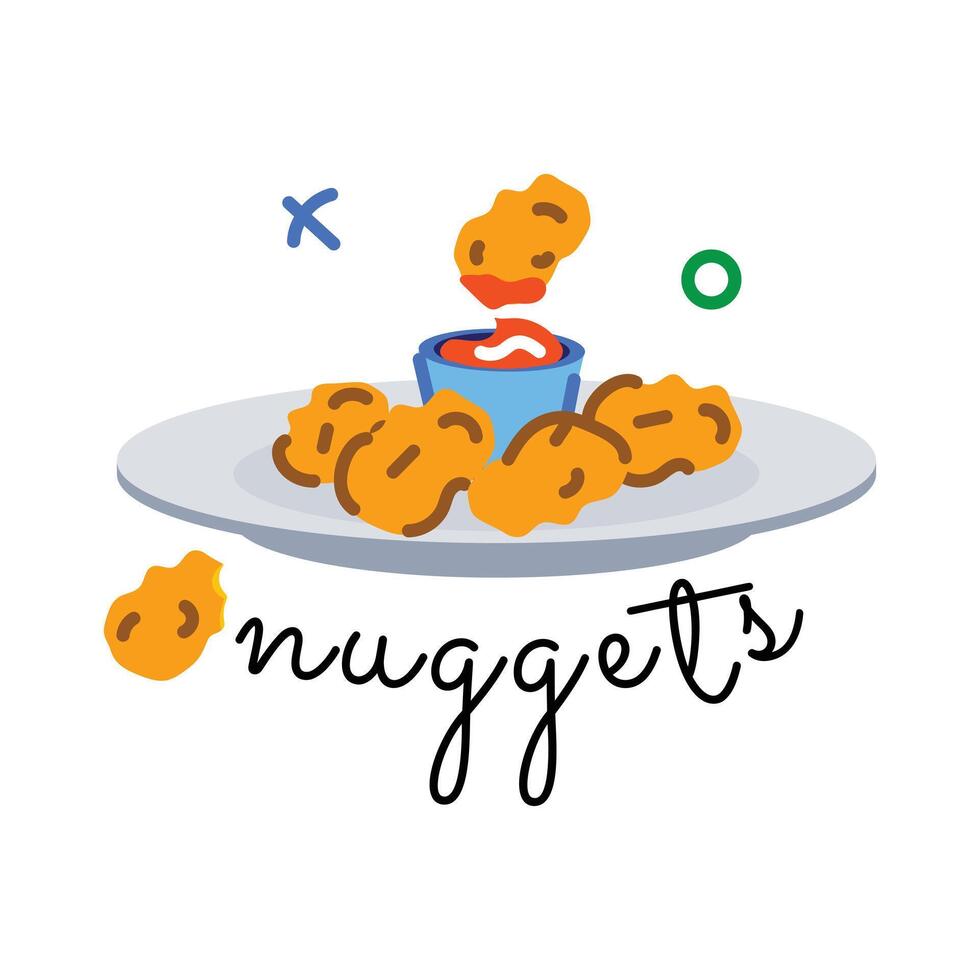 Trendy Nuggets Plate vector