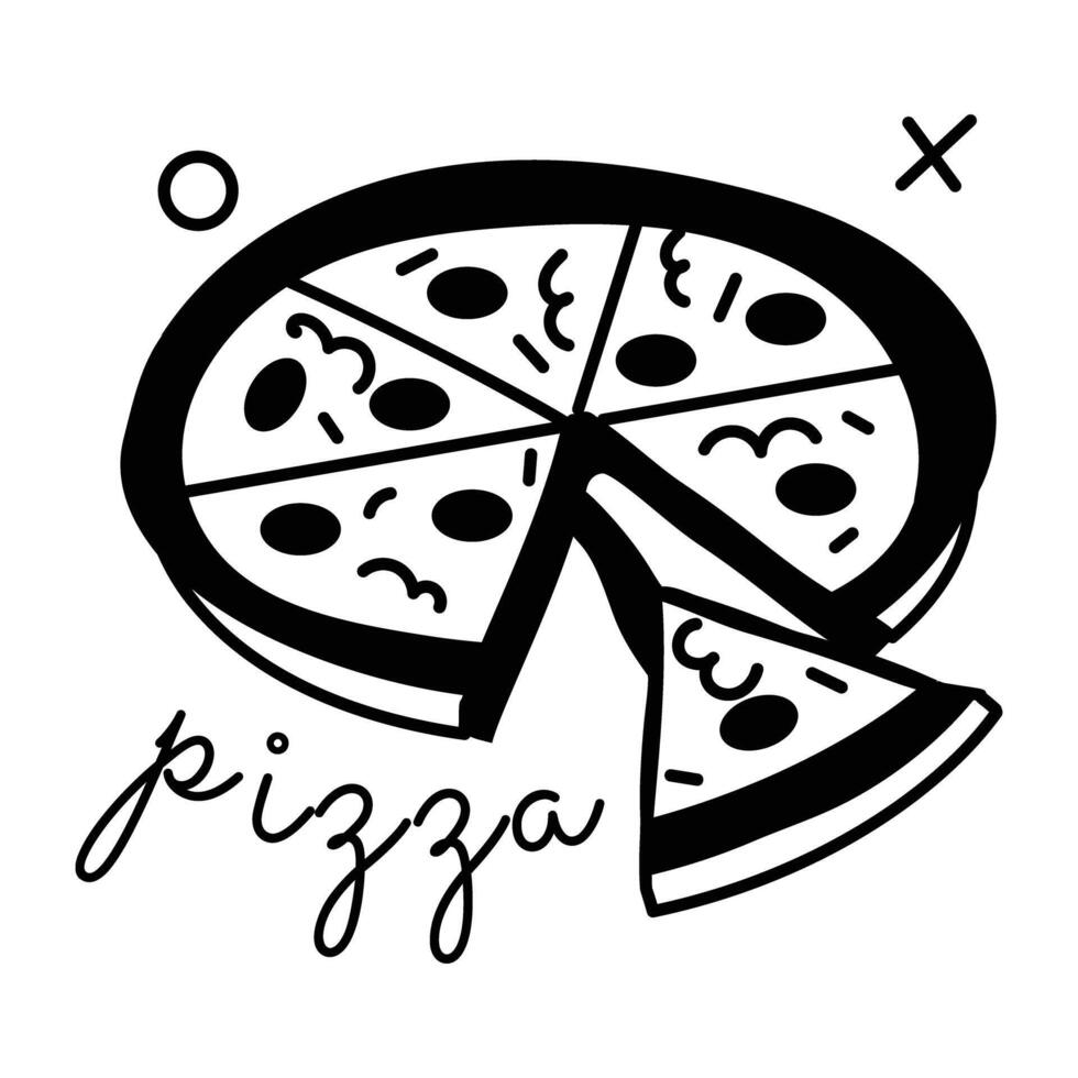 Trendy Italian Pizza vector