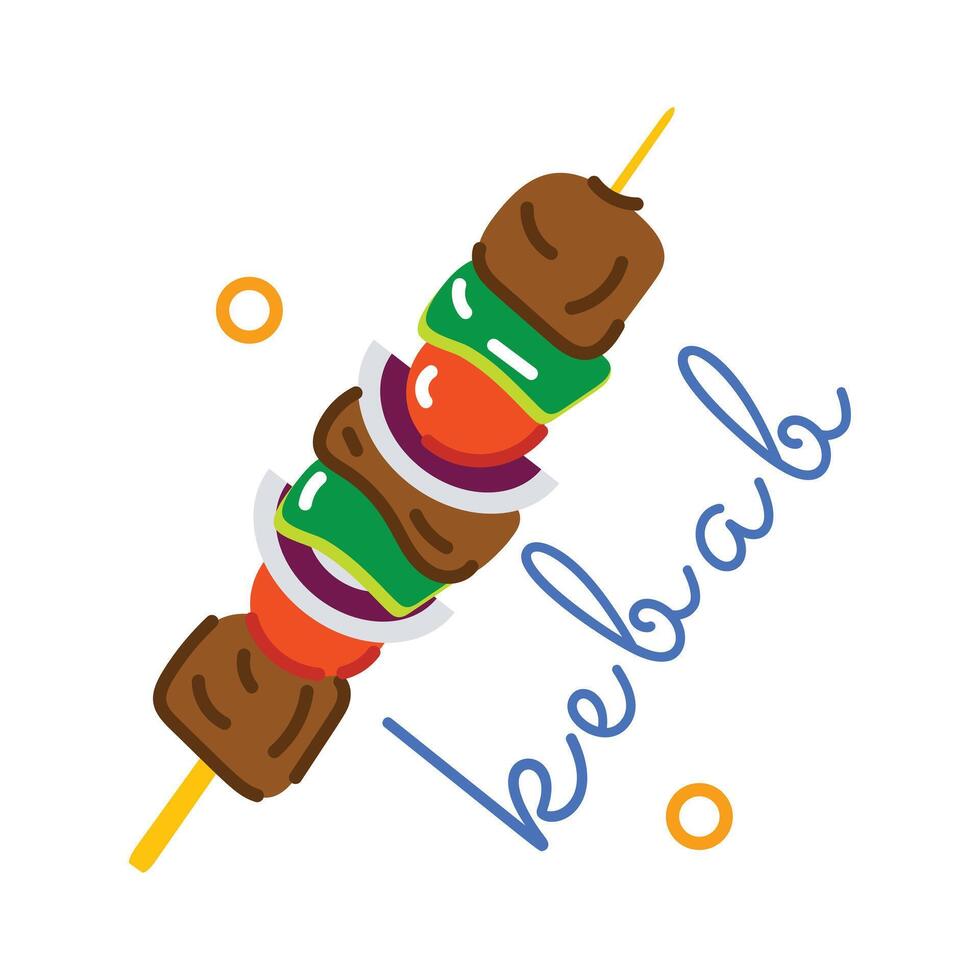 Trendy Kebab Skewer vector